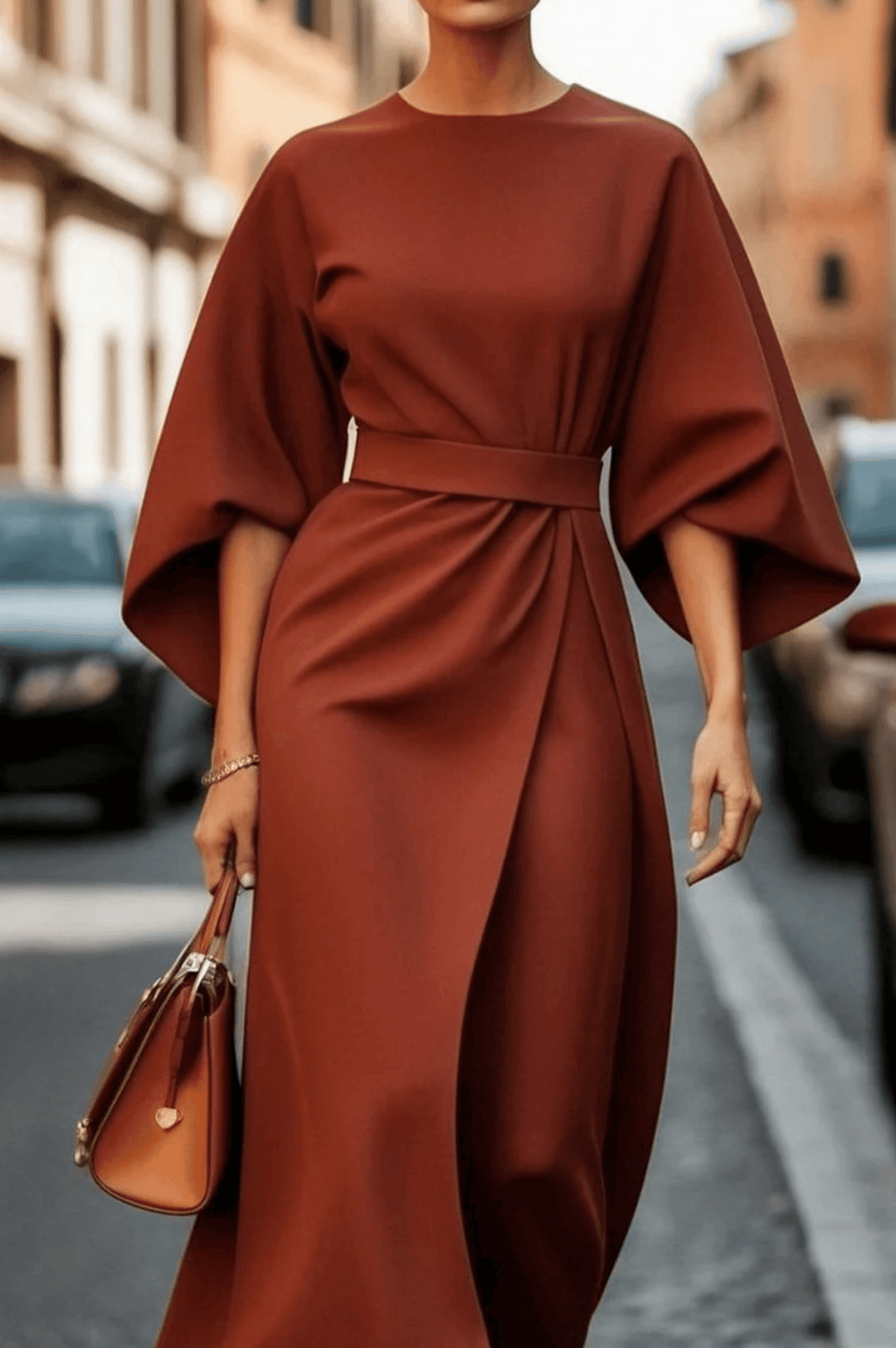 Wendy | Woman’s Elegant Lantern Sleeve Cocktail Dress