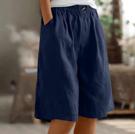 Renee| Woman’s Linen Bermuda Shorts - Relaxed Wide Leg Shorts