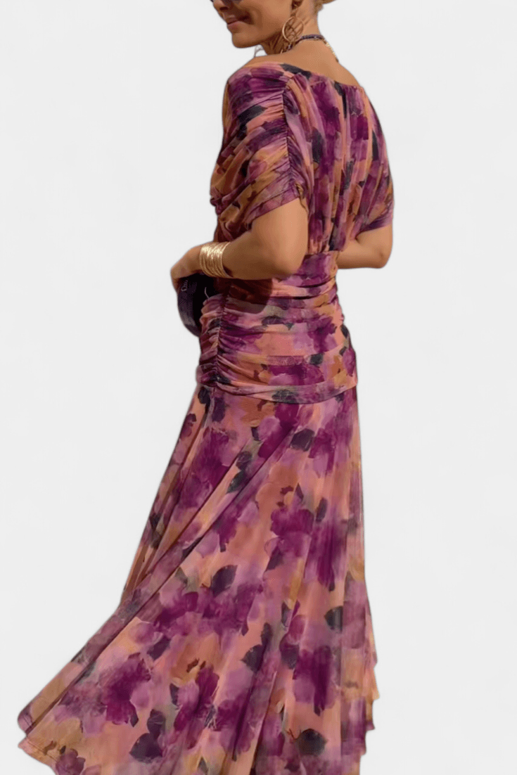 Eryzziah | Woman’s Elegant Off Shoulder Ruched Maxi Dress Wedding Guest Dress