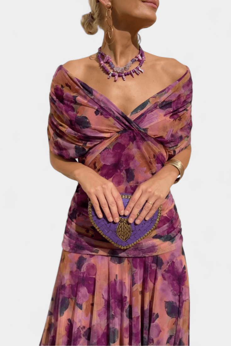 Eryzziah | Woman’s Elegant Off Shoulder Ruched Maxi Dress Wedding Guest Dress