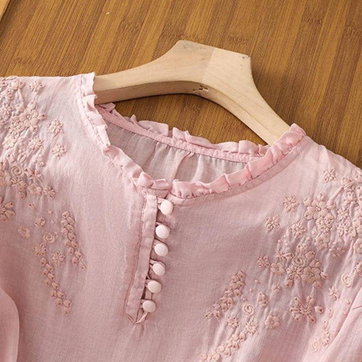 Suzanne | Woman’s Floral Button-Front Blouse