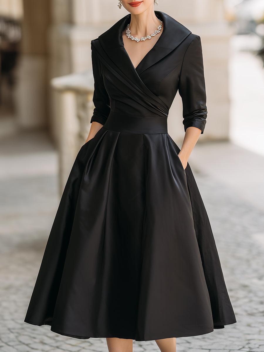 Reece | Woman’s Elegant Wedding A-line Guest Midi Dress