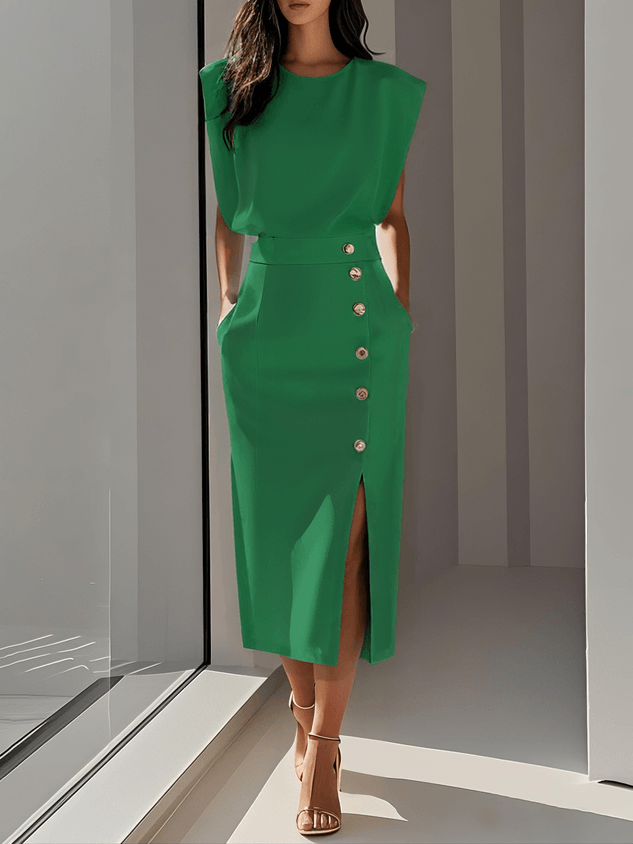 Aspen | Woman’s Effortless Charm Midi  Dress Cocktail Formal Wear
