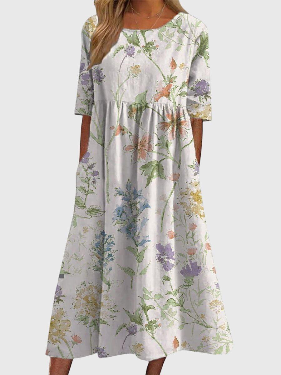 Djala | Womans Floral Midi Dress Summer Wear
