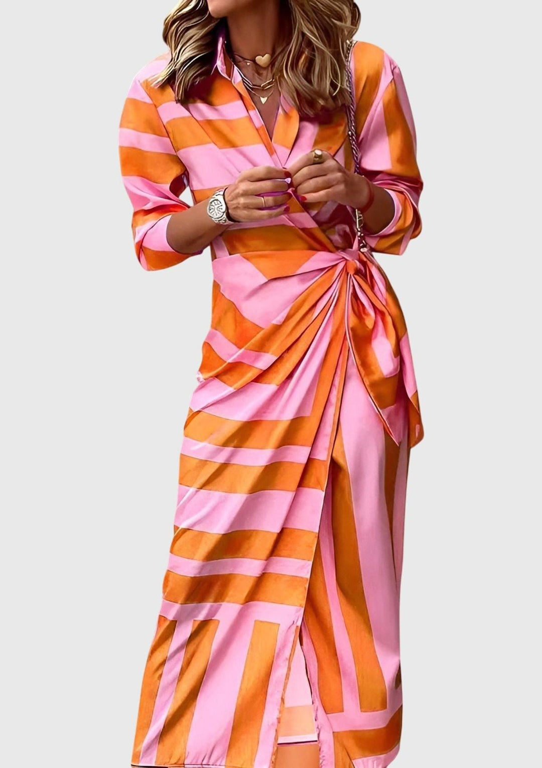Everly | Woman’s Elegant Wrap Dress With Print Vacation Wear