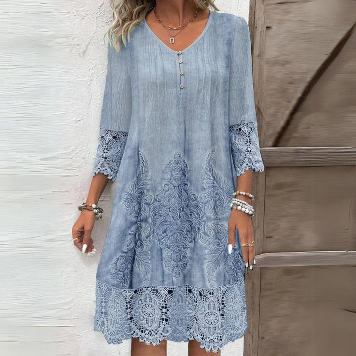 Jenna  | Woman’s Floral Midi Lace Evening Dress
