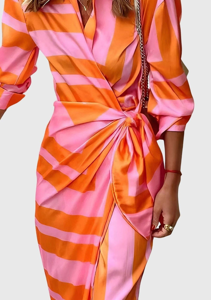 Everly | Woman’s Elegant Wrap Dress With Print Vacation Wear