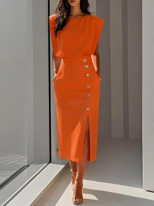 Aspen | Woman’s Effortless Charm Midi  Dress Cocktail Formal Wear