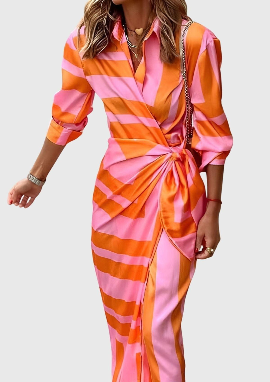 Everly | Woman’s Elegant Wrap Dress With Print Vacation Wear