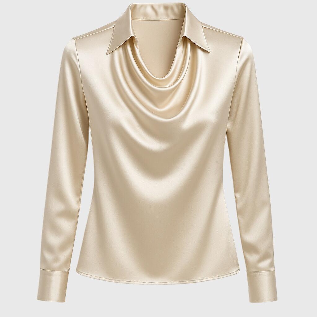 Brooklyn | Woman’s Satin Cowl Neck Blouse Elegant Blouse