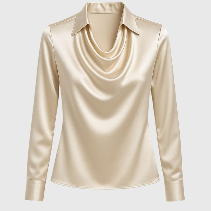 Brooklyn | Woman’s Satin Cowl Neck Blouse Elegant Blouse