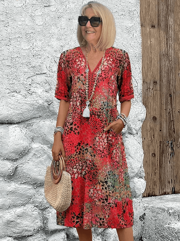 Tanya | Colorful Midi Dress for Woman