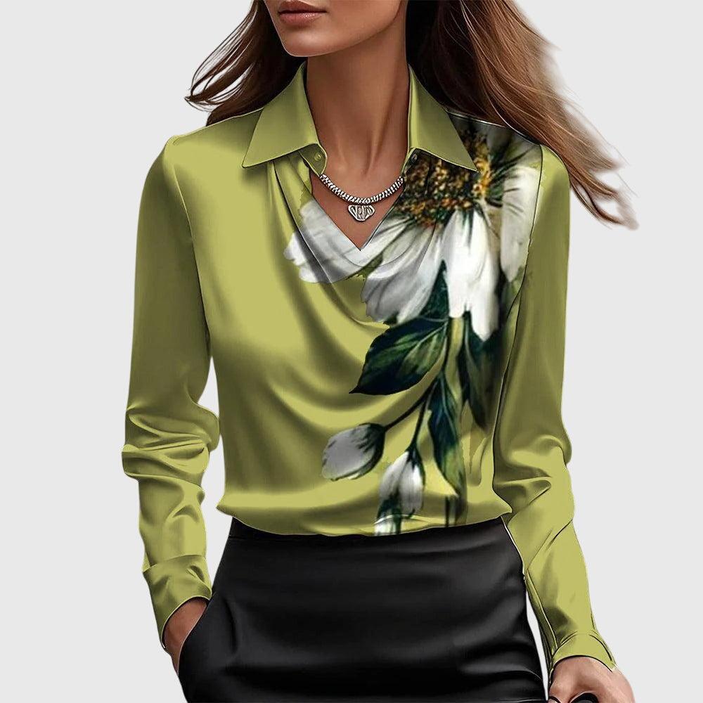 Brooklyn | Woman’s Satin Cowl Neck Blouse Elegant Blouse