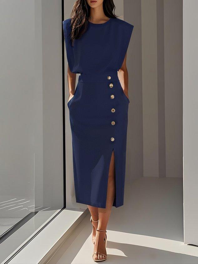 Aspen | Woman’s Effortless Charm Midi  Dress Cocktail Formal Wear