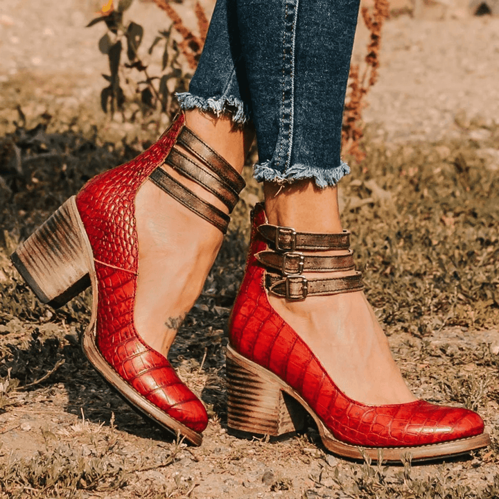 Naturéva | Woman’s Elegant and Comfortable buckle heel Sandals