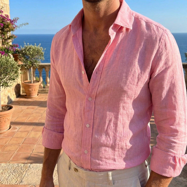 Percy Relaxed Linen long sleeve Shirt for Vacation and Casual Wear