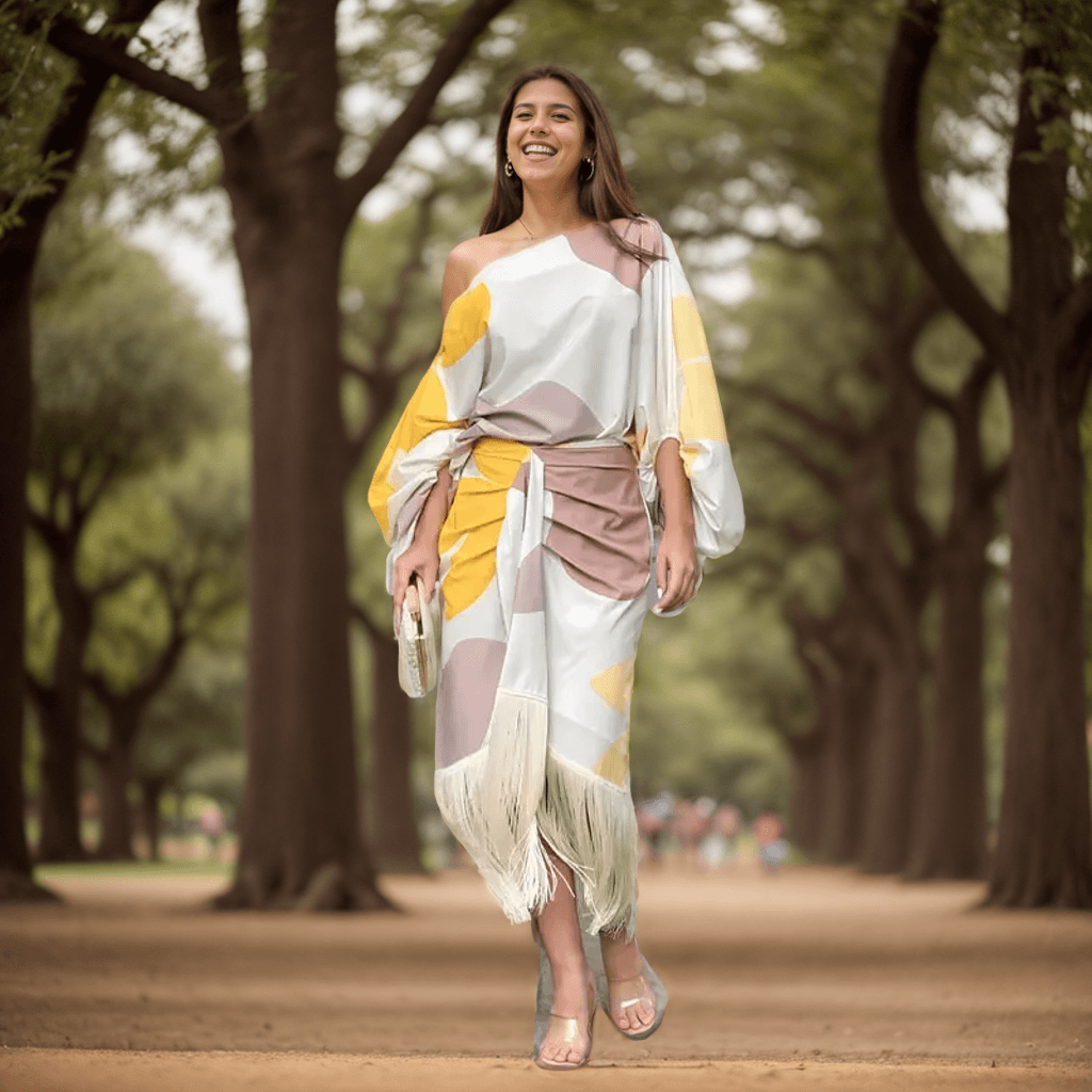 Maisie | Women's One-Shoulder Wrap Midi Dress