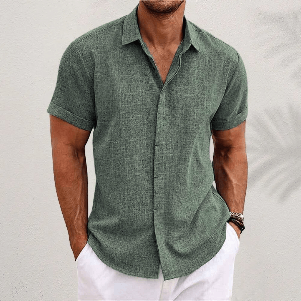 Men's Short Sleeve Linen Vacation Shirt