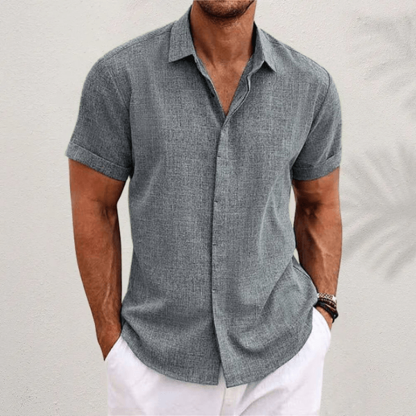 Men's Short Sleeve Linen Vacation Shirt
