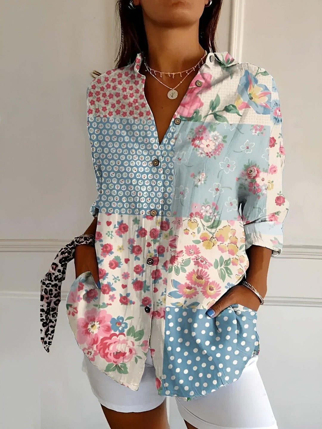 Avril | Woman’s Chic Blouse with Whimsical Prints Summer Wear