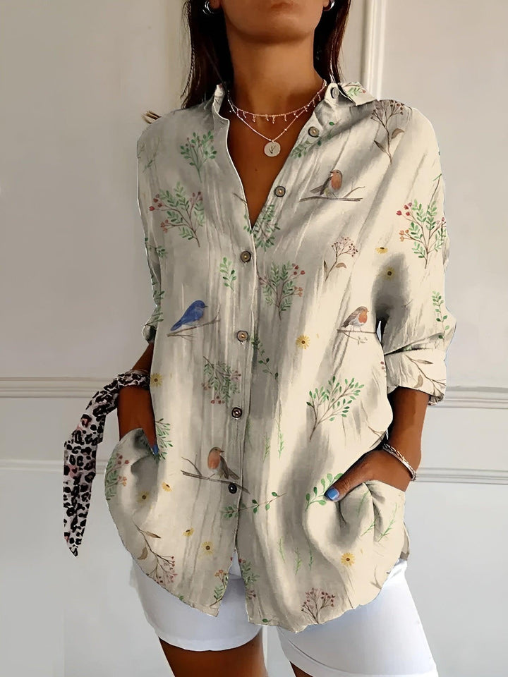 Avril | Woman’s Chic Blouse with Whimsical Prints Summer Wear